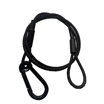 Black Stainless steel 4mm x 85cm Wire Cable Safety Rope