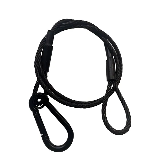 Black Stainless steel 4mm x 85cm Wire Cable Safety Rope